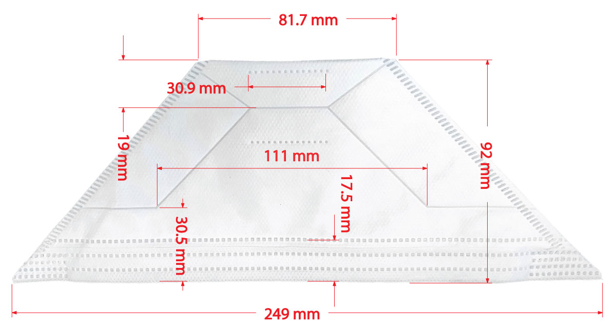 Duckbill Mask Dimensions