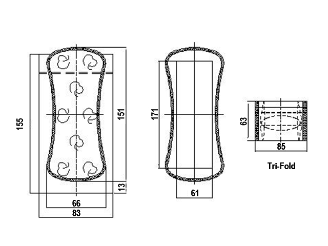 panty liner dimensions